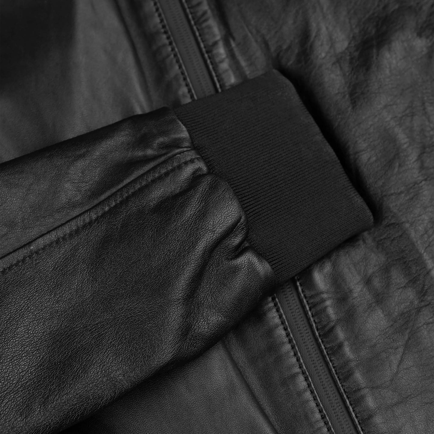 Bomber Black Leather Jacket for Men