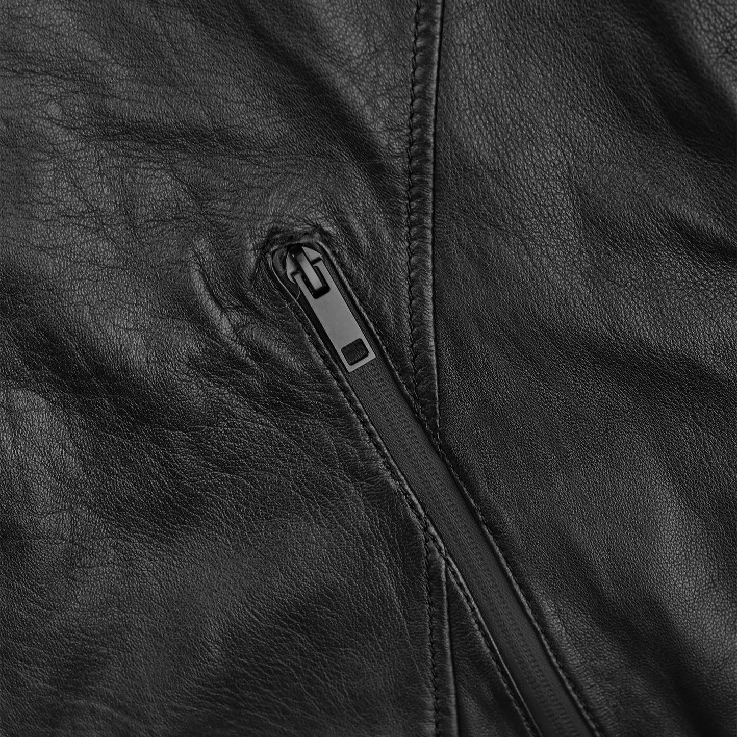 Bomber Black Leather Jacket for Men