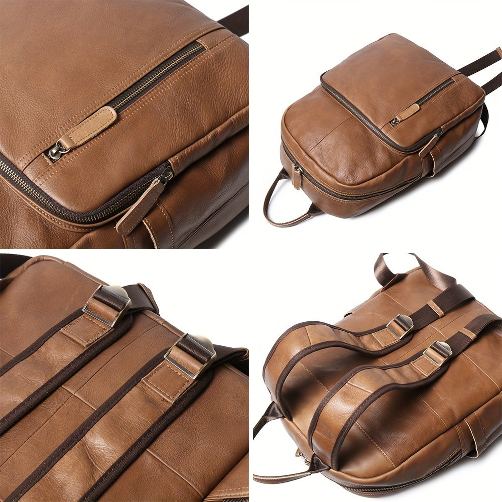 Unisex Ultra Soft Black Leather Work Backpack
