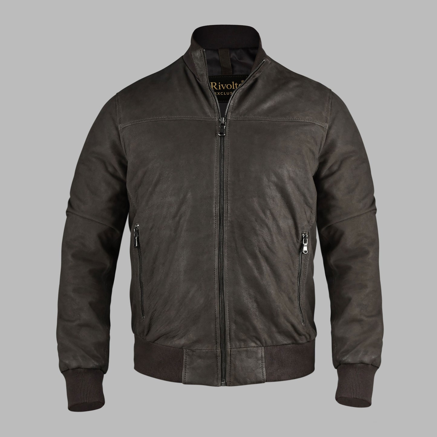 Coffee Brown Suede Leather Jacket For Men