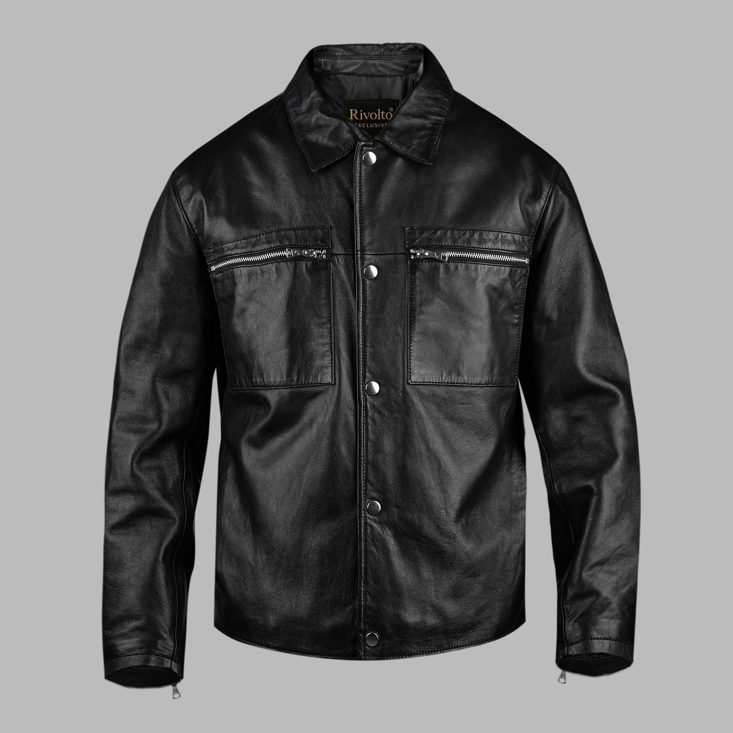 Classic Black Leather Shirt For Men