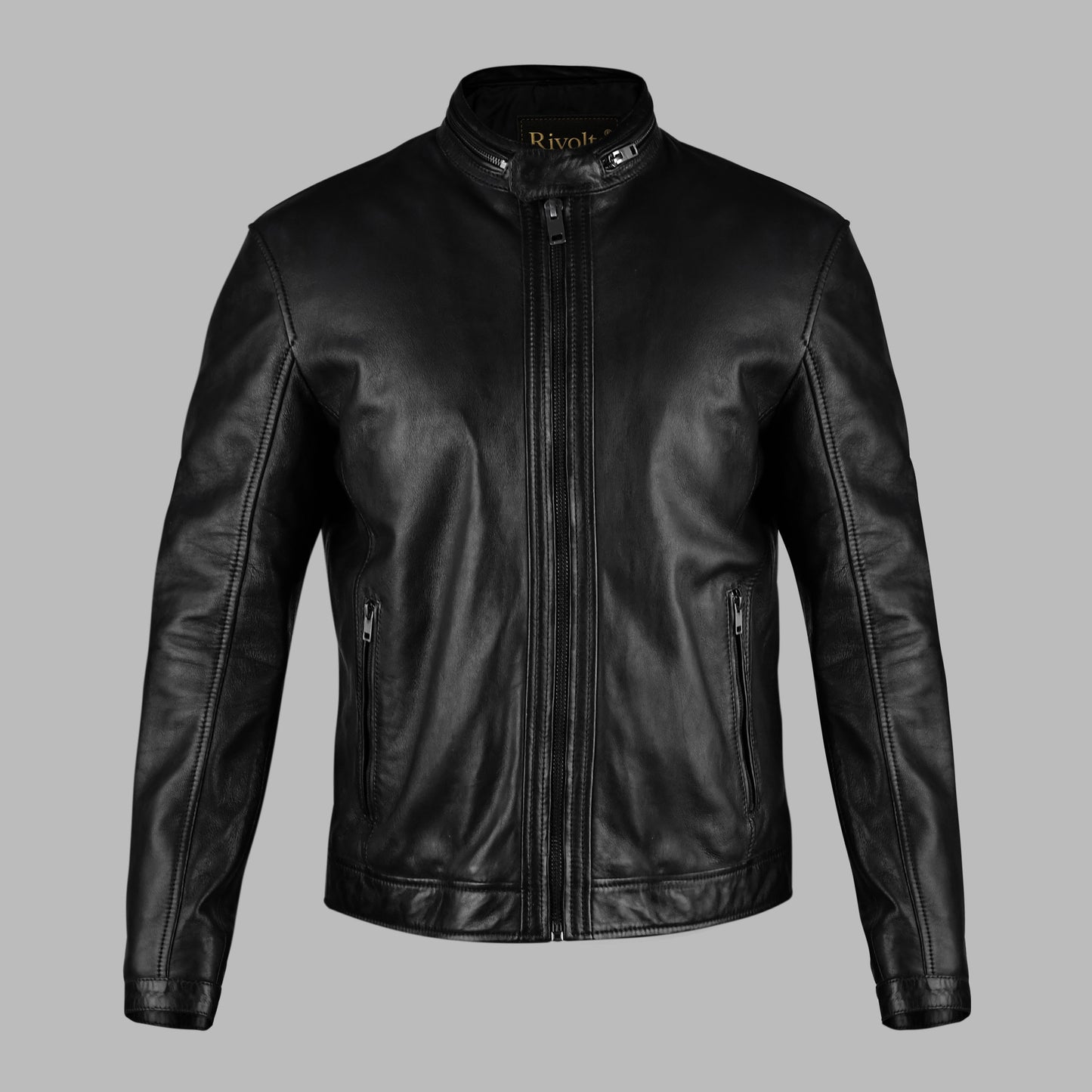 Classic Black Biker Leather Jacket For Womens