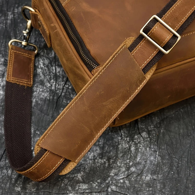 Top Layer Mens Leather Laptop Shoulder Bag