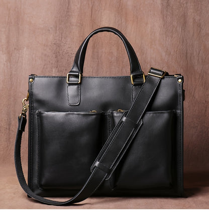 Vintage Top Layer Mens Leather Office Bag