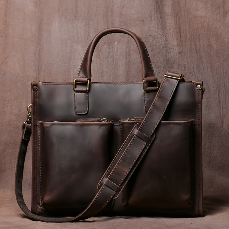 Vintage Top Layer Mens Leather Office Bag