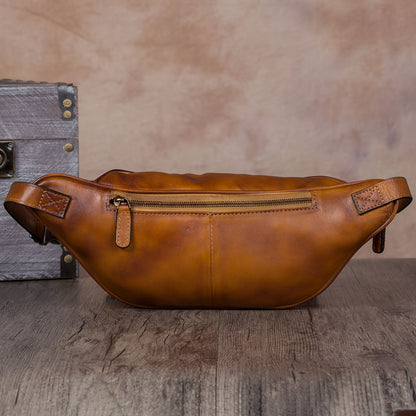 Vintage Leather Waist Bag For Mens And Women