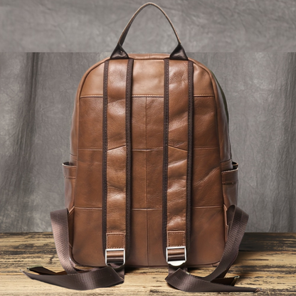 Unisex Ultra Soft Army Green Leather Work Backpack