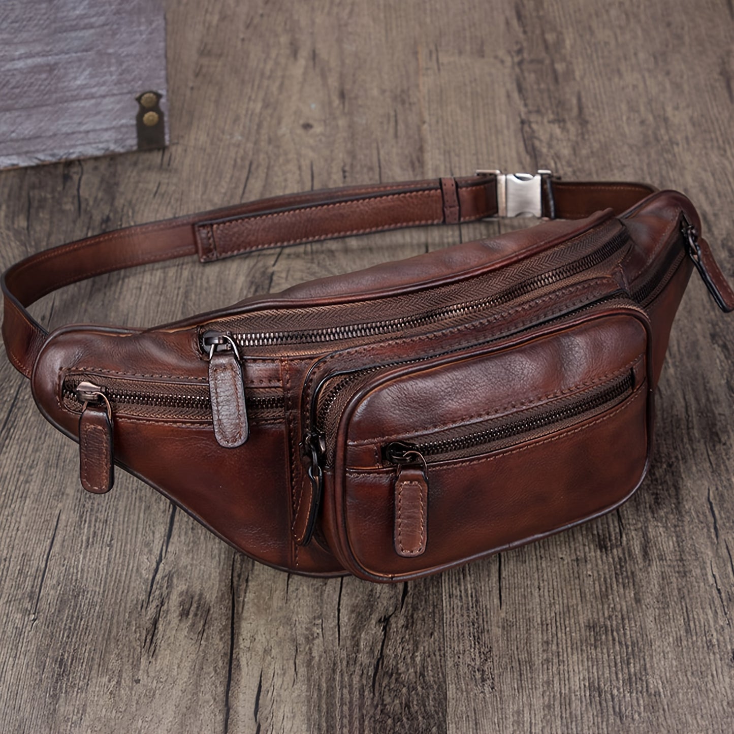 Vintage Leather Waist Bag For Mens And Women