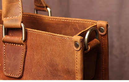 Vintage Top Layer Mens Leather Office Bag