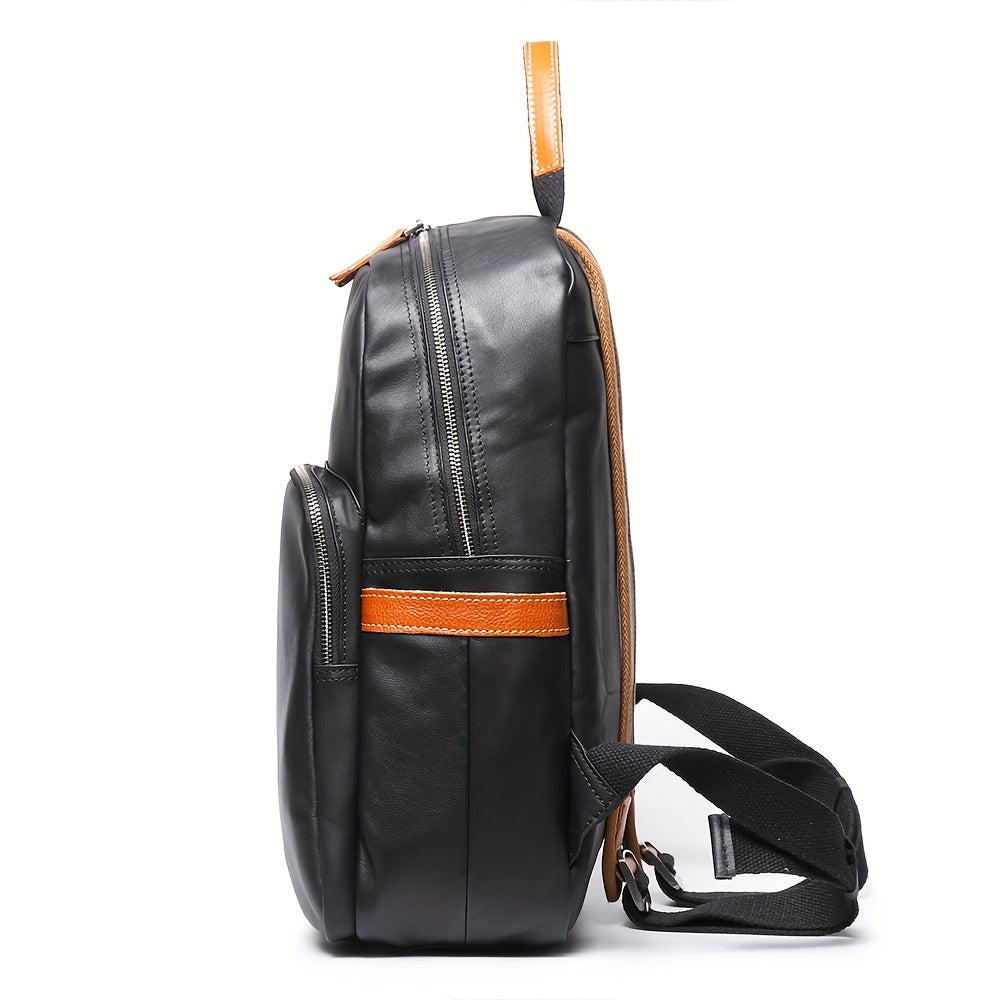 Unisex Ultra Soft Army Green Leather Work Backpack