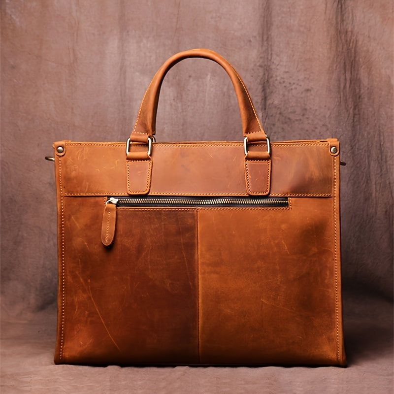 Vintage Top Layer Mens Leather Office Bag