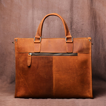 Vintage Top Layer Mens Leather Office Bag