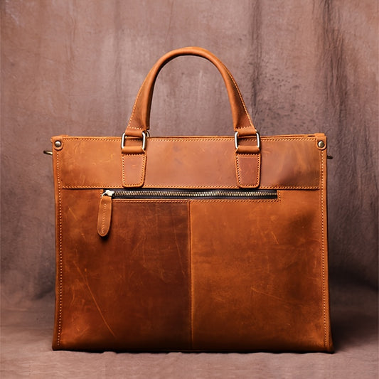 Vintage Top Layer Mens Leather Office Bag