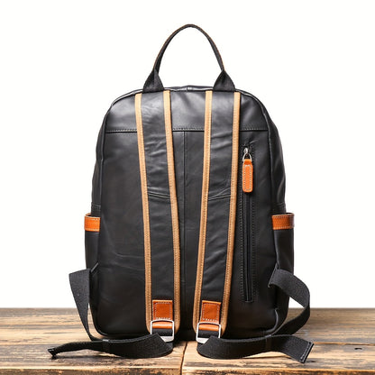 Unisex Ultra Soft Army Green Leather Work Backpack
