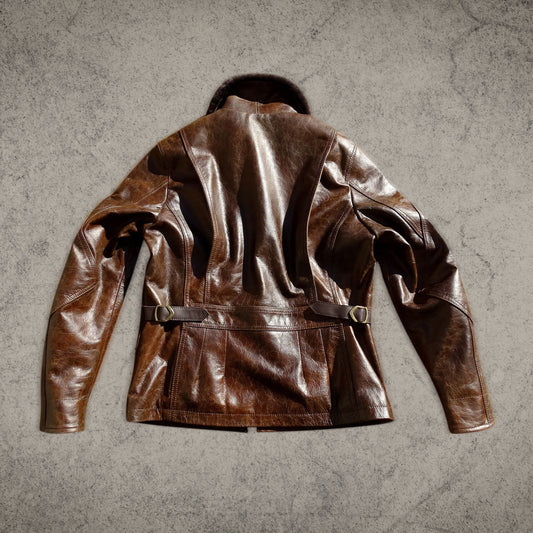 Brown Leather Aviator Jacket Mens