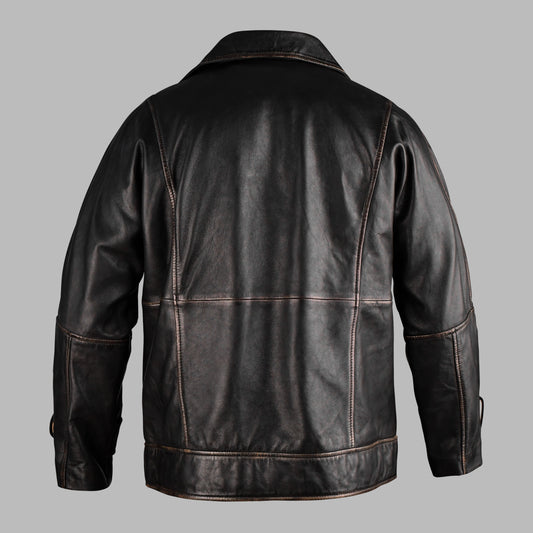 Mens Brown Distressed Leather Jacket