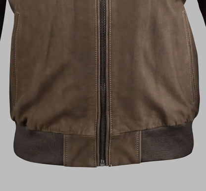 Brown Suede Leather Jacket For Men
