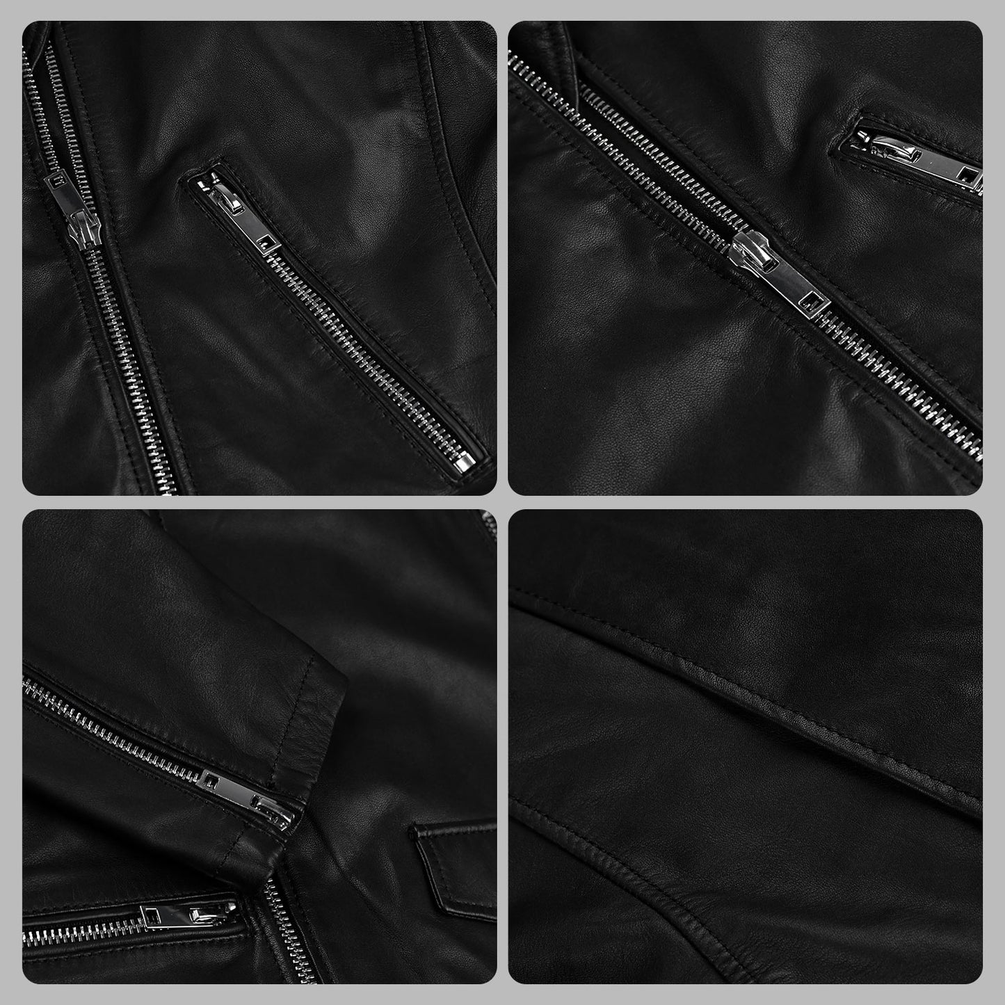 Black Real Leather Biker Jacket