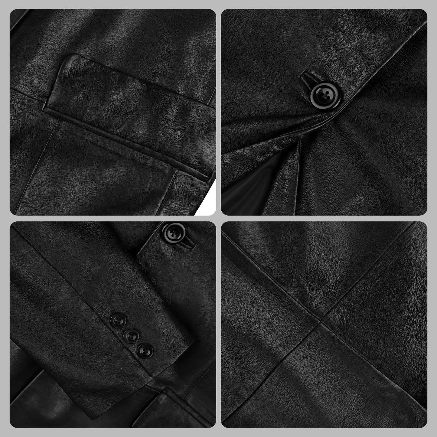 Black Leather Blazer For Mens