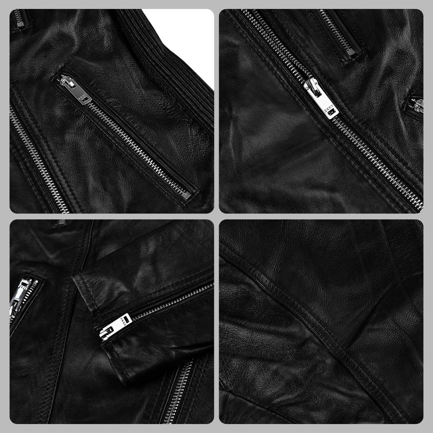Womens Black Leather Motorcycle Riding Jacket