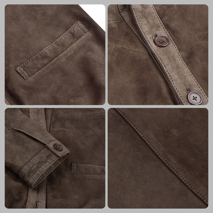 Suede Bomber Leather Jacket For Women