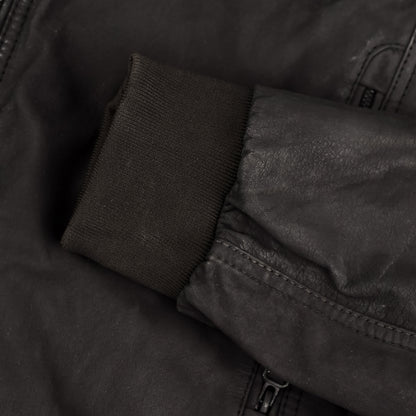 Black Suede Bomber Leather Jacket
