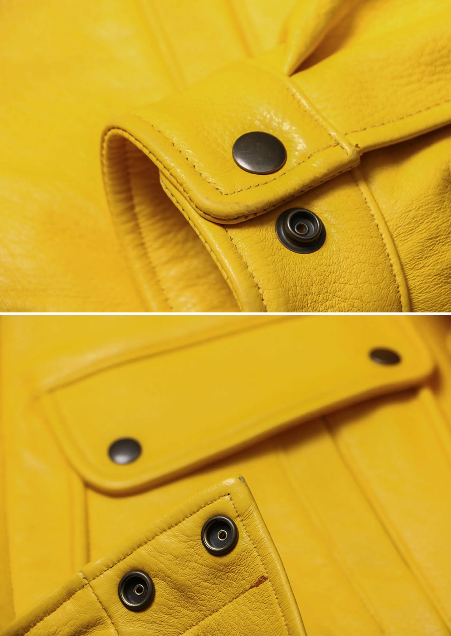 Yellow Leather Bomber Jacket For Women