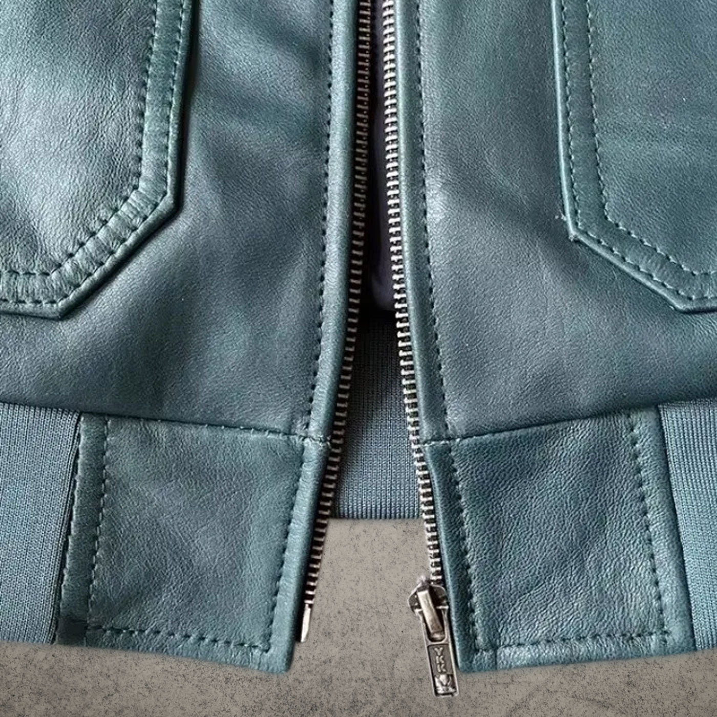 British Blue Bomber Leather Jacket
