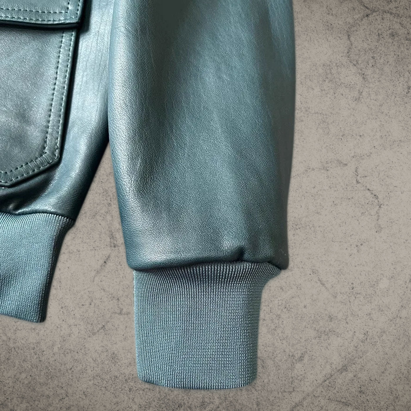 British Blue Bomber Leather Jacket