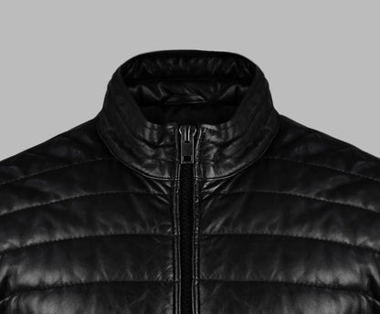 Undercover Black Puffer Leather Jacket