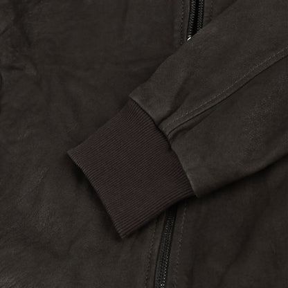 Coffee Brown Suede Leather Jacket For Men