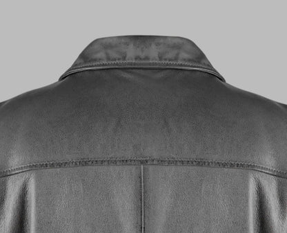 Grey Biker Leather Jacket For Mens