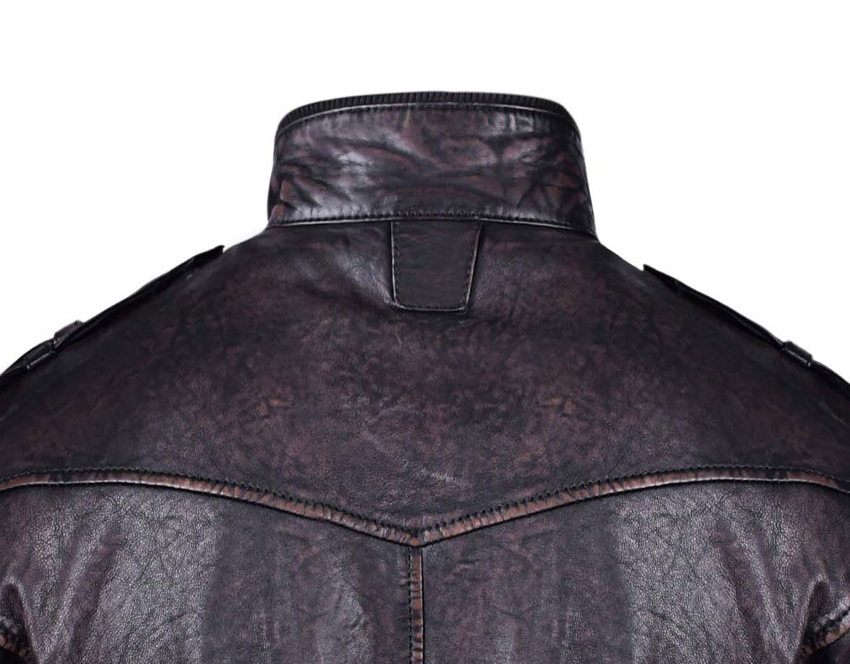 Mens Aviator Bomber Leather Jacket