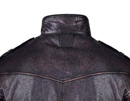Mens Aviator Bomber Leather Jacket