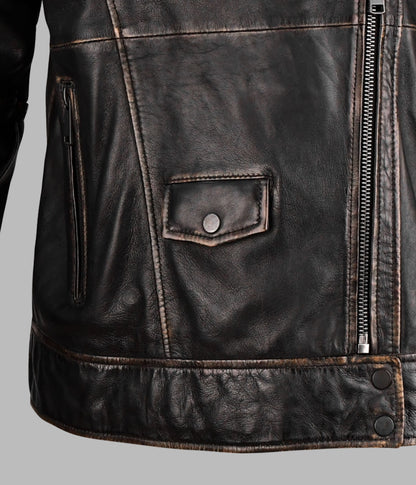 Mens Brown Distressed Leather Jacket