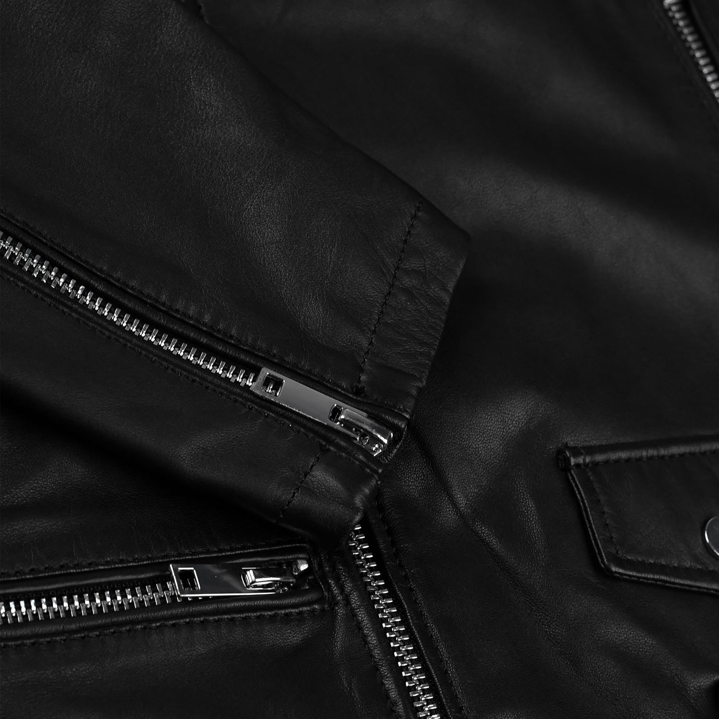 Black Real Leather Biker Jacket