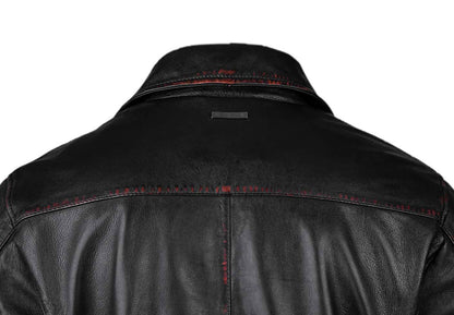 Waxed Biker Leather Jacket For Mens