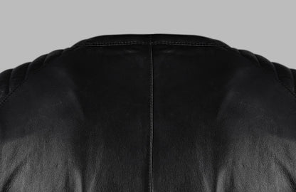 Classic Black Leather Biker Jacket For Womens