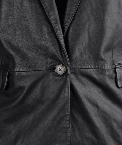 Black Leather Blazer For Men