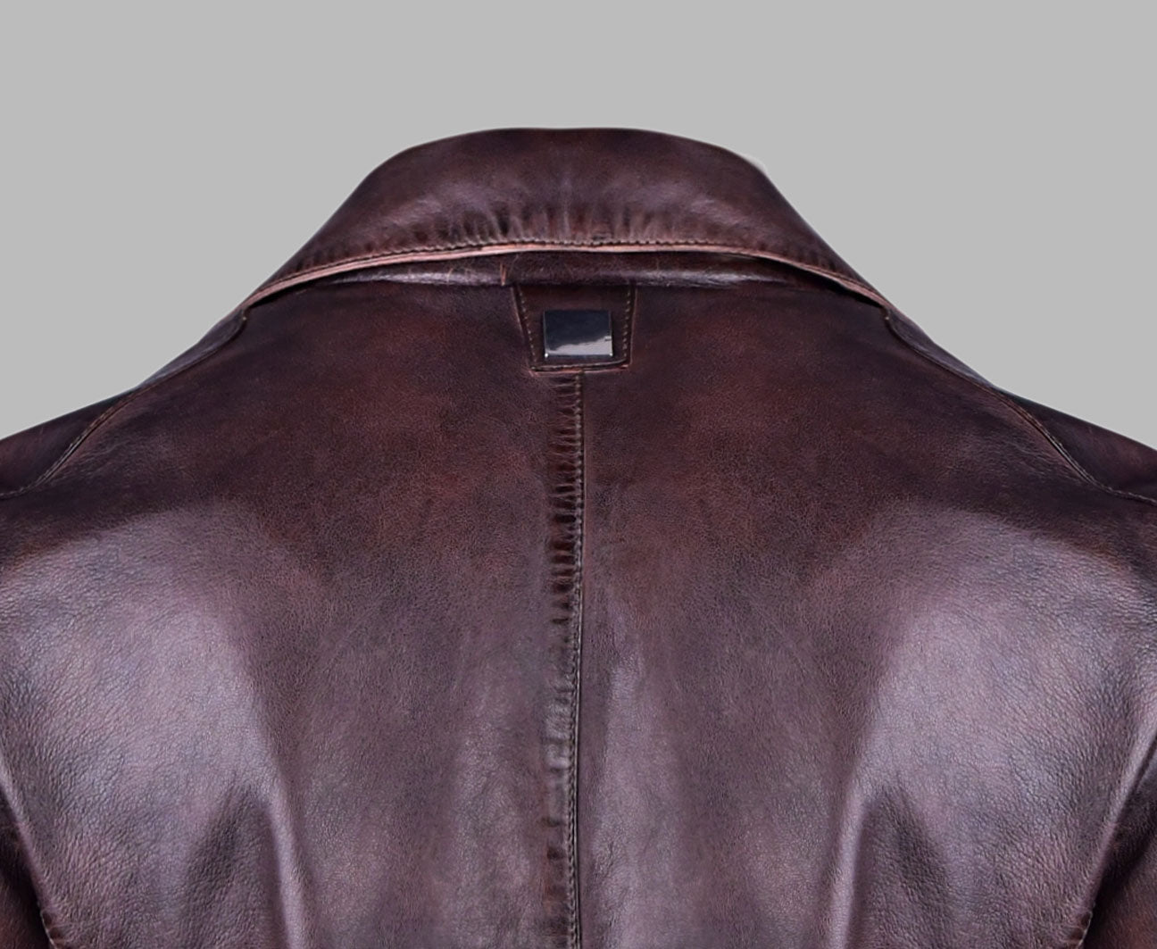 Distressed Burgundy Leather Jacket for Men