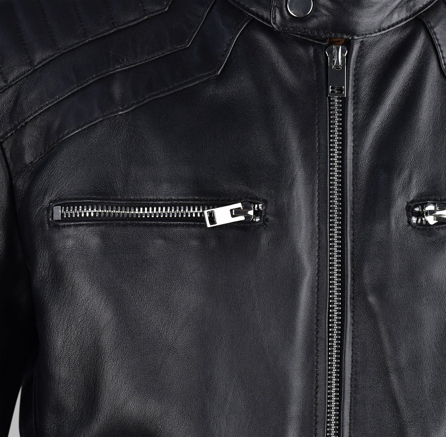 Quilted Leather Jacket Black For Mens