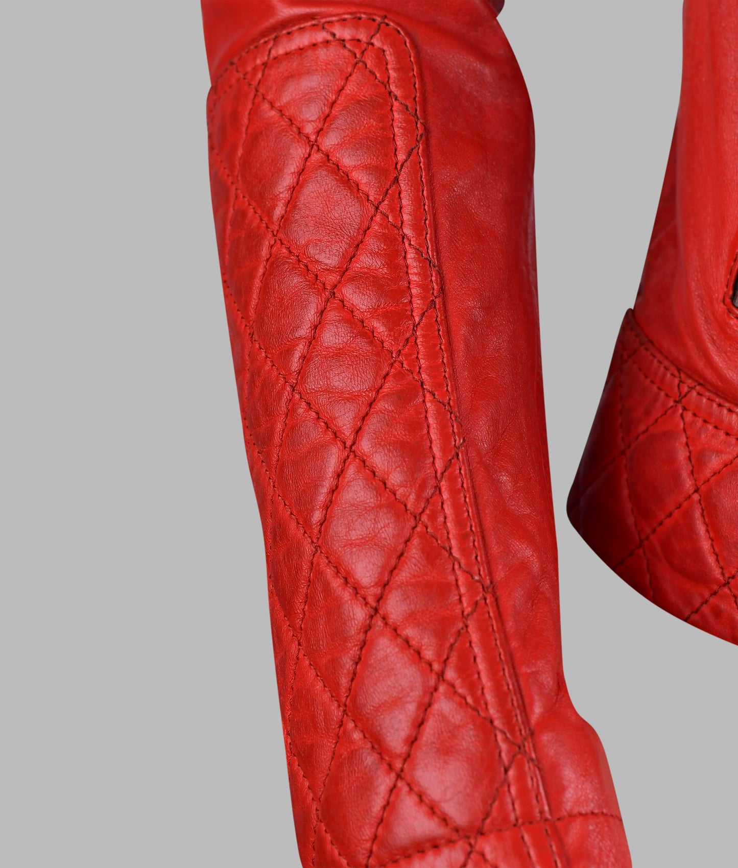 Red leather biker jacket For Womens