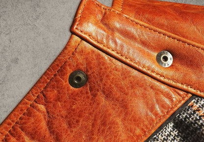 Japanese Inspired Tan Brown Leather Biker Jacket Shirt