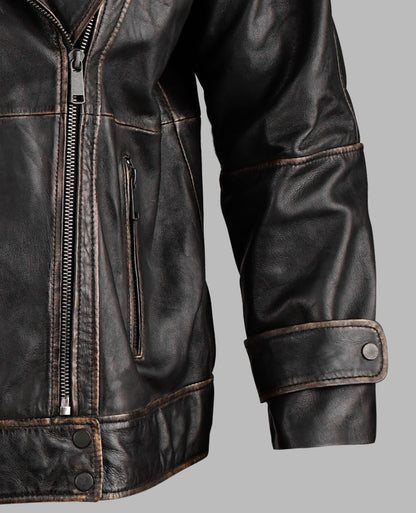 Mens Brown Distressed Leather Jacket