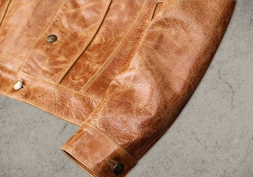Retro Brown Leather Jacket Shirt