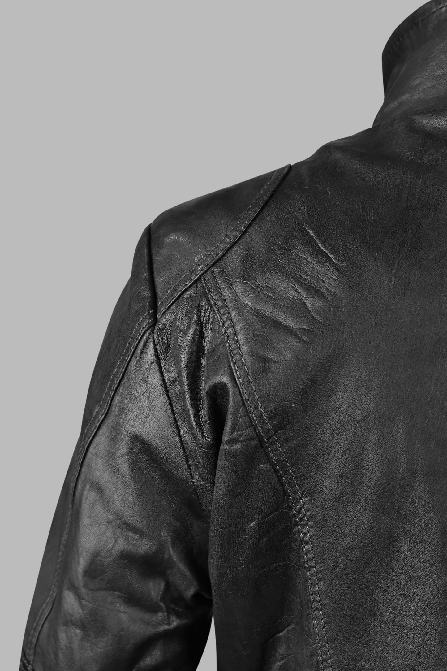 Black Real Leather Biker Jacket