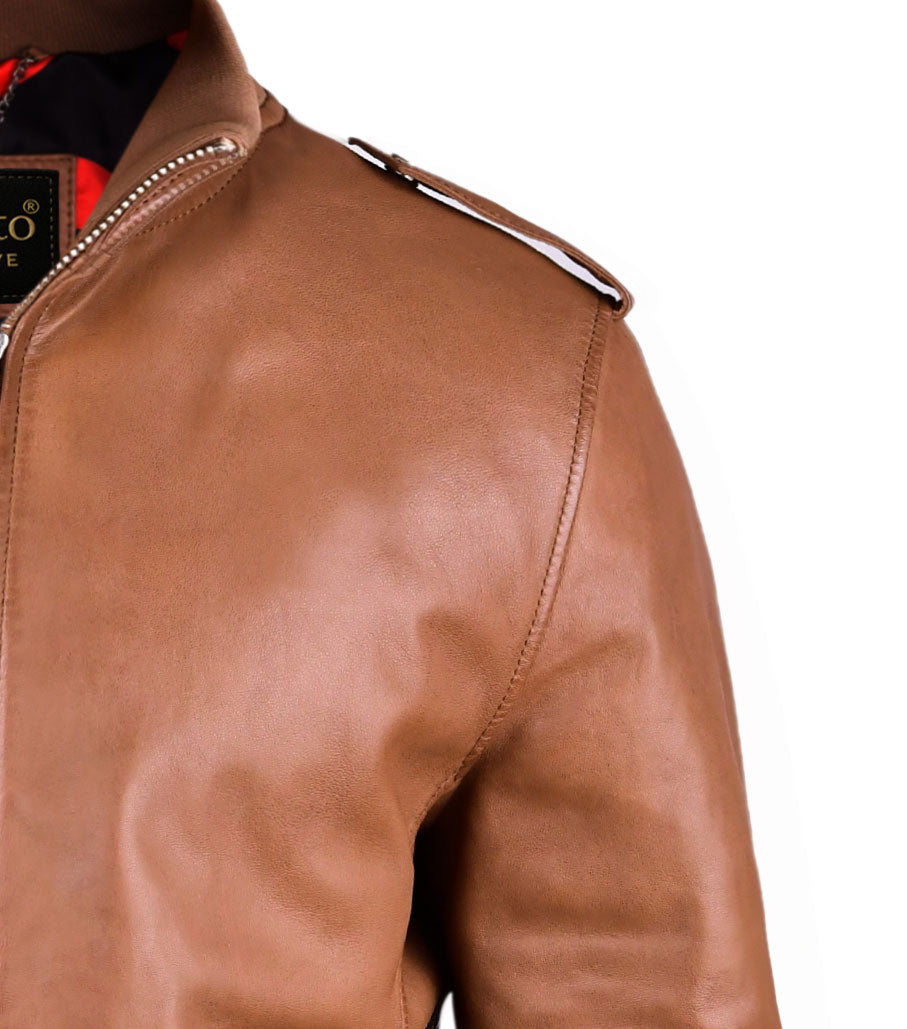 Brown B3  Mens Bomber Leather Jacket