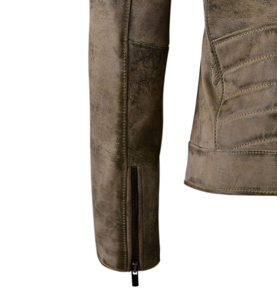 Women Retro Style Biker Leather Jacket