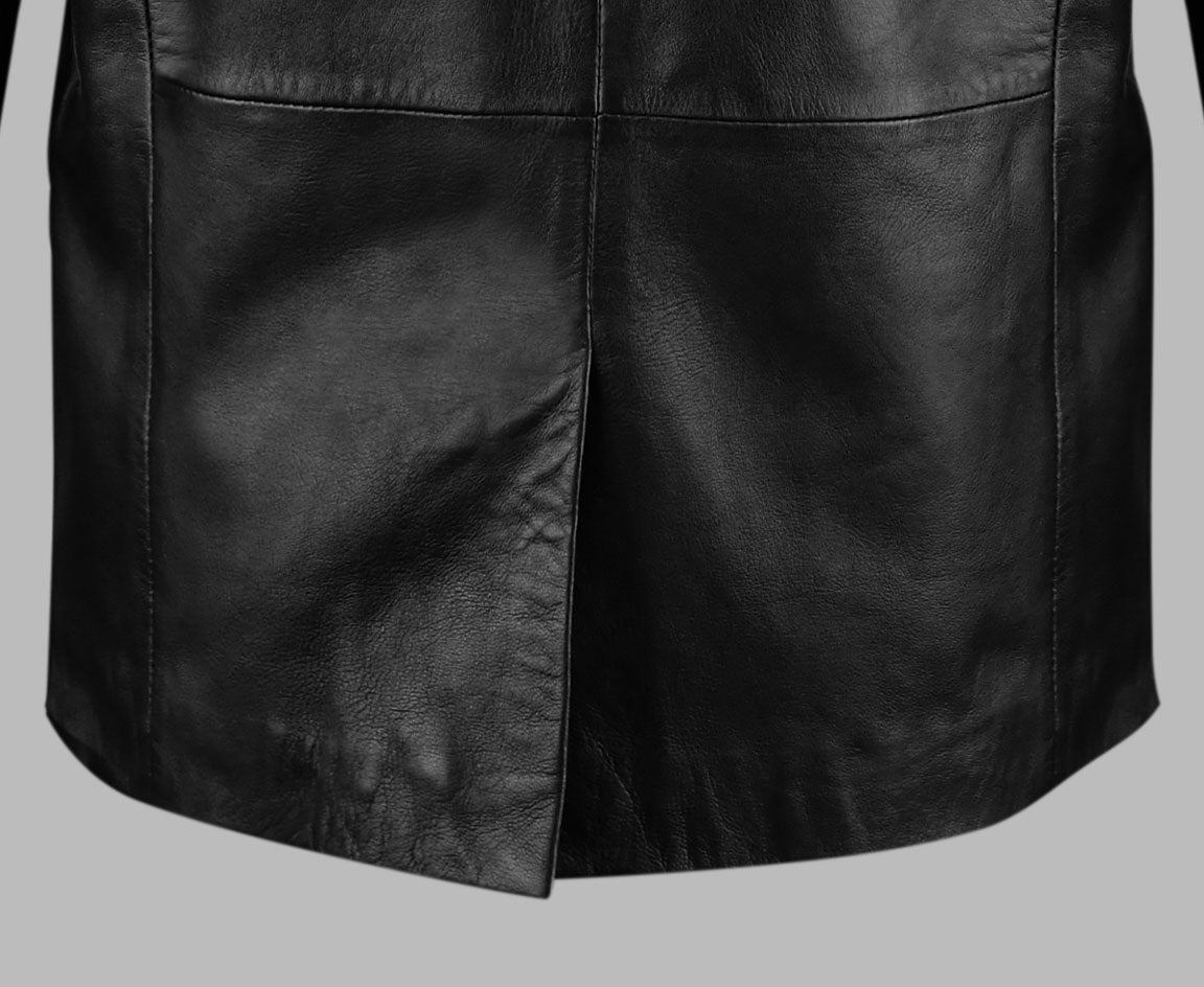 Black Leather Blazer For Mens