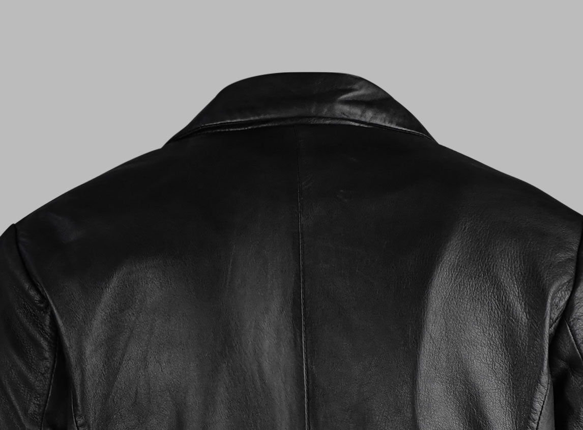 Black Leather Blazer For Men